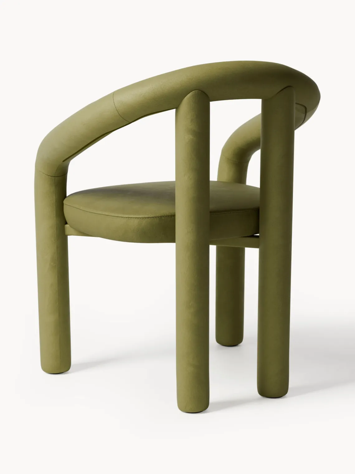 Westwing Collection Silla con reposabrazos de terciopelo Calan