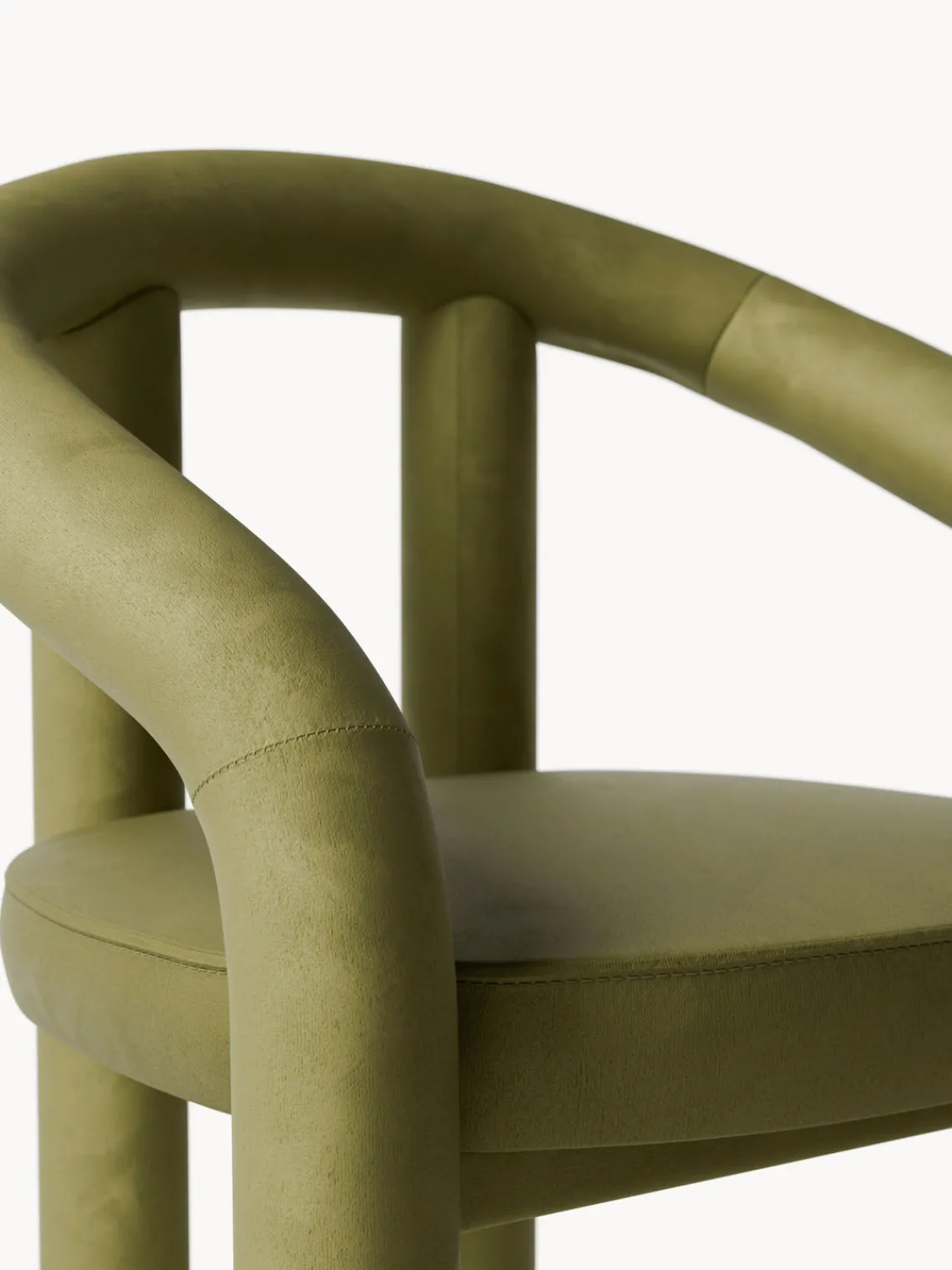 Westwing Collection Silla con reposabrazos de terciopelo Calan