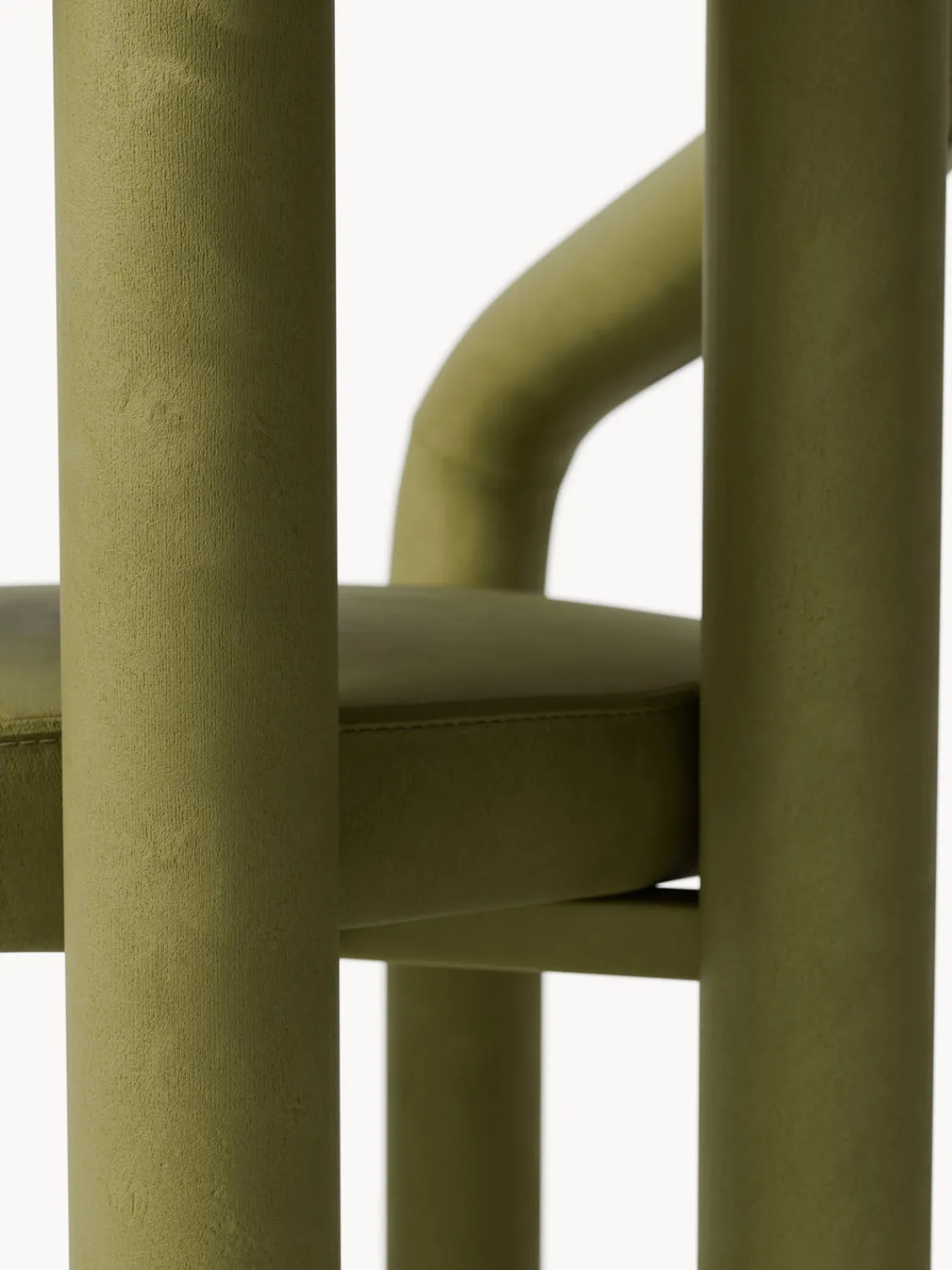 Westwing Collection Silla con reposabrazos de terciopelo Calan