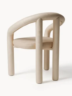 Westwing Collection Silla con reposabrazos de terciopelo Calan