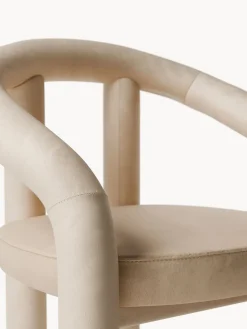 Westwing Collection Silla con reposabrazos de terciopelo Calan