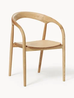 Westwing Collection Silla con reposabrazos de madera de fresno Camille^ Sillas De Madera|Sillas Con Reposabrazos