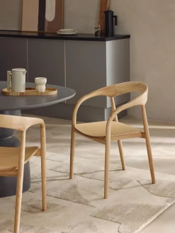 Westwing Collection Silla con reposabrazos de madera de fresno Camille^ Sillas De Madera|Sillas Con Reposabrazos