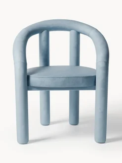 Westwing Collection Silla con reposabrazos de terciopelo Calan^ Sillas