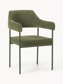 Westwing Collection Silla con reposabrazos de pana Zoe