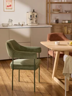 Westwing Collection Silla con reposabrazos de pana Zoe