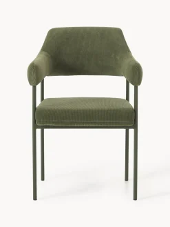 Westwing Collection Silla con reposabrazos de pana Zoe