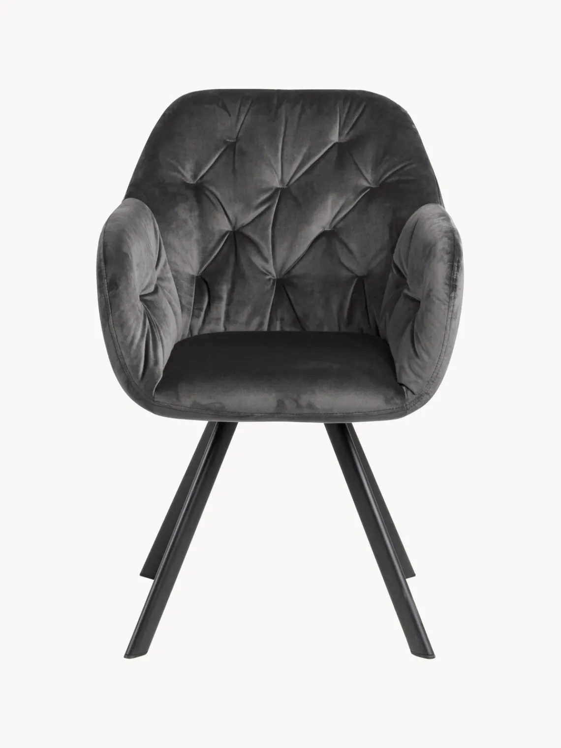 Silla con repozabrazos de terciopelo Lola