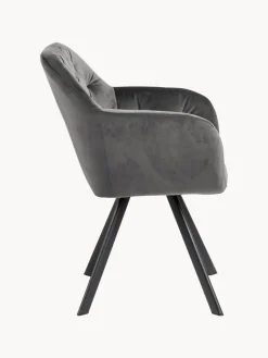 Silla con repozabrazos de terciopelo Lola