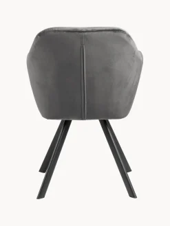 Silla con repozabrazos de terciopelo Lola