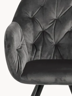 Silla con repozabrazos de terciopelo Lola