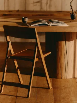 FRAMA Silla de comedor plegable de madera de abedul Flat