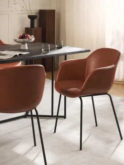 Westwing Collection Silla de cuero sintético con reposabrazos Fiji