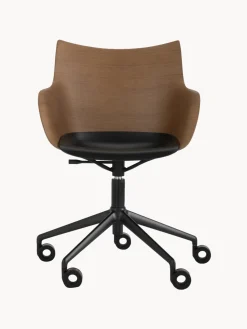 Kartell Silla de escritorio con reposabrazos Q/WOOD, altura regulable^ Sillas De Escritorio|Sillas De Escritorio