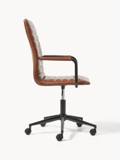 Silla de escritorio de cuero sintético Winslow, altura regulable