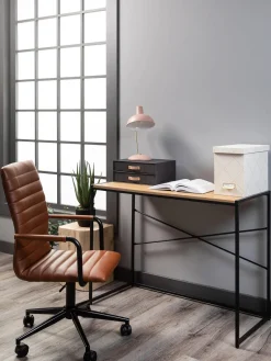 Silla de escritorio de cuero sintético Winslow, altura regulable