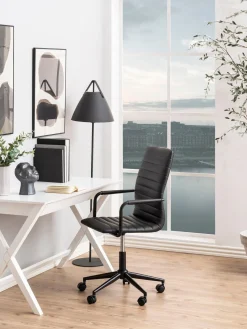 Silla de escritorio de cuero sintético Winslow, ajustable en altura^ Sillas De Escritorio|Sillas De Escritorio