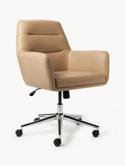 Westwing Collection Silla de escritorio de piel sintética con reposabrazos Benson, altura regulable^ Sillas De Escritorio|Sillas De Escritorio