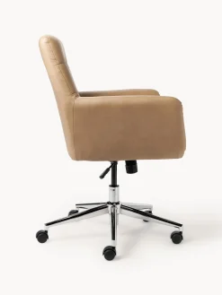 Westwing Collection Silla de escritorio de piel sintética con reposabrazos Benson, altura regulable^ Sillas De Escritorio|Sillas De Escritorio