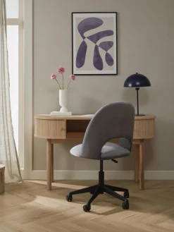 Westwing Collection Silla de escritorio de terciopelo Rachel, altura regulable