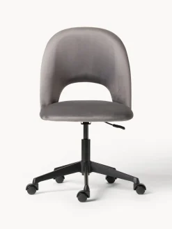 Westwing Collection Silla de escritorio de terciopelo Rachel, altura regulable