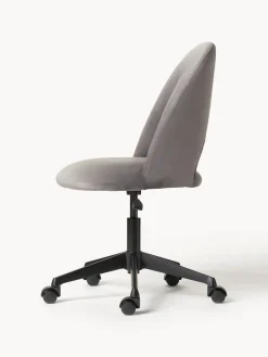 Westwing Collection Silla de escritorio de terciopelo Rachel, altura regulable