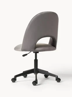 Westwing Collection Silla de escritorio de terciopelo Rachel, altura regulable
