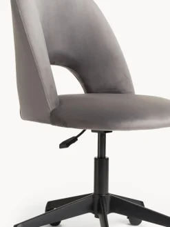 Westwing Collection Silla de escritorio de terciopelo Rachel, altura regulable