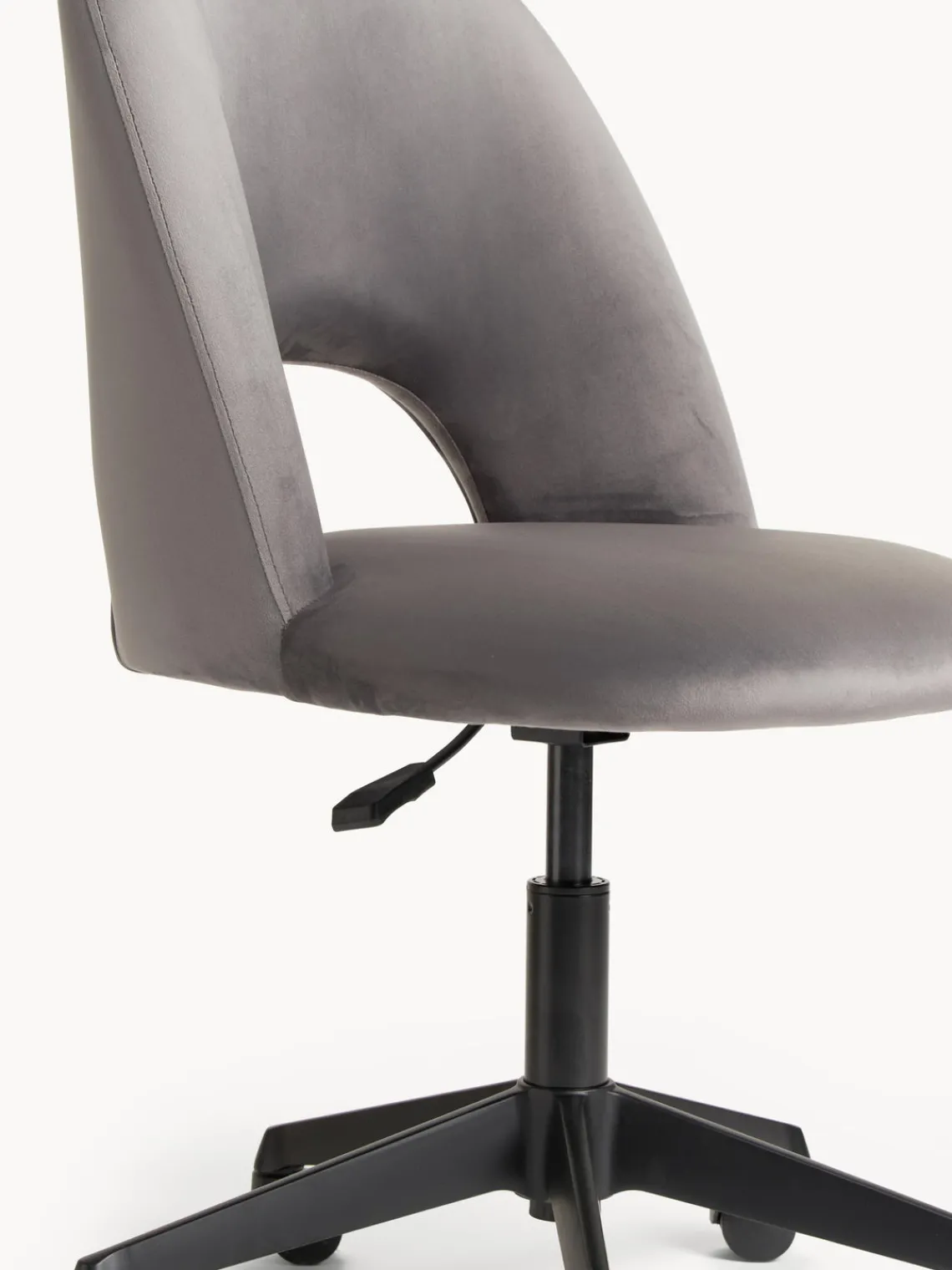 Westwing Collection Silla de escritorio de terciopelo Rachel, altura regulable