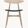 Carl Hansen & Søn Silla de madera con asiento de cuero CH33P^ Sillas De Madera|Sillas