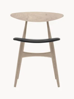 Carl Hansen & Søn Silla de madera con asiento de cuero CH33P^ Sillas De Madera|Sillas