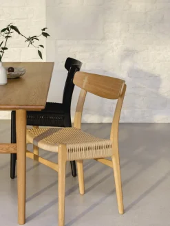 Carl Hansen & Søn Silla de madera con asiento tejido a mano CH23^ Sillas De Madera|Sillas