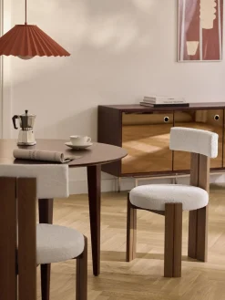 Westwing Collection Silla de madera con tapizado bouclé Katya