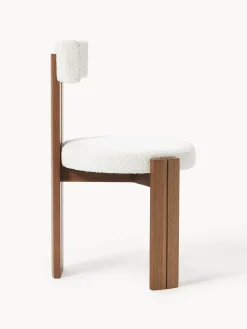 Westwing Collection Silla de madera con tapizado bouclé Katya