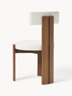 Westwing Collection Silla de madera con tapizado bouclé Katya