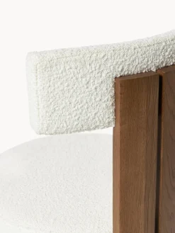 Westwing Collection Silla de madera con tapizado bouclé Katya