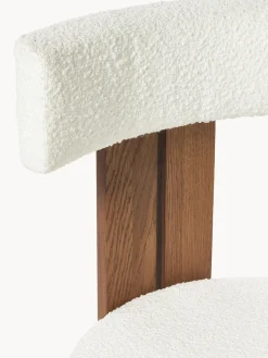 Westwing Collection Silla de madera con tapizado bouclé Katya