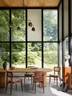 GUBI Silla de madera de nogal con tejido vienés C-Chair^ Sillas De Madera|Sillas