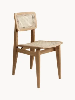 GUBI Silla de madera de roble con tejido vienés C-Chair