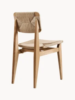 GUBI Silla de madera de roble con asiento trenzado C-Chair^ Sillas De Madera|Sillas