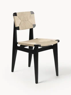 GUBI Silla de madera de roble con asiento trenzado C-Chair