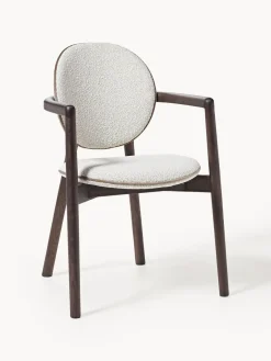 Westwing Collection Silla de madera tapizado en tejido bouclé Maia