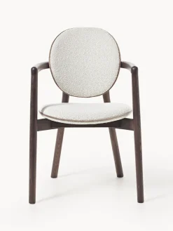 Westwing Collection Silla de madera tapizado en tejido bouclé Maia