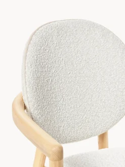 Westwing Collection Silla de madera tapizado en tejido bouclé Maia