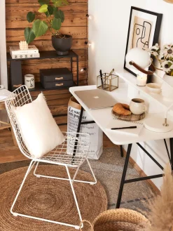 HKLIVING Silla de metal Wire