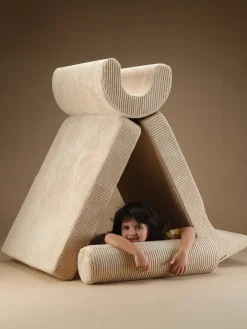 Wigiwama Silla infantil plegable artesanal de pana Flipster^Niños Puf Infantiles