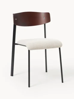 Westwing Collection Silla tapizada de madera de roble Nadia