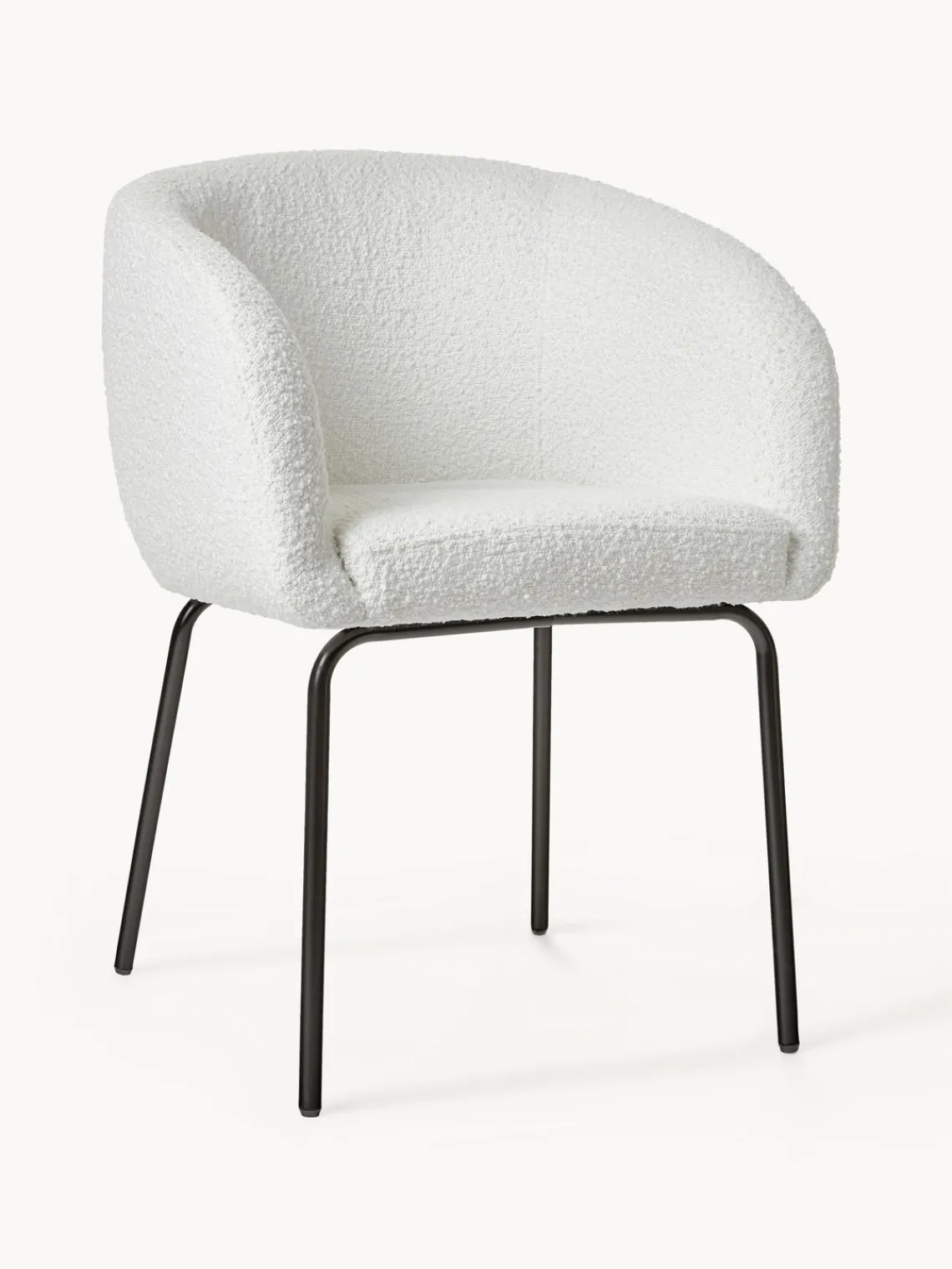 Westwing Collection Sillas con reposabrazos en tejido bouclé Alani, 2 uds