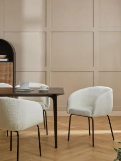 Westwing Collection Sillas con reposabrazos en tejido bouclé Alani, 2 uds