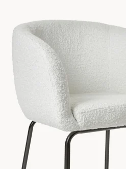 Westwing Collection Sillas con reposabrazos en tejido bouclé Alani, 2 uds